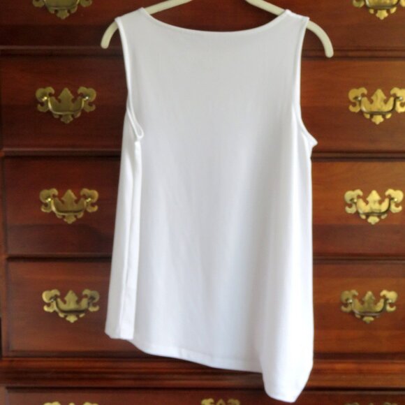NWOT Susan Graver XXS Modern Essential Sleeveless Hi Low Liquid Knit White Tank - Picture 10 of 16